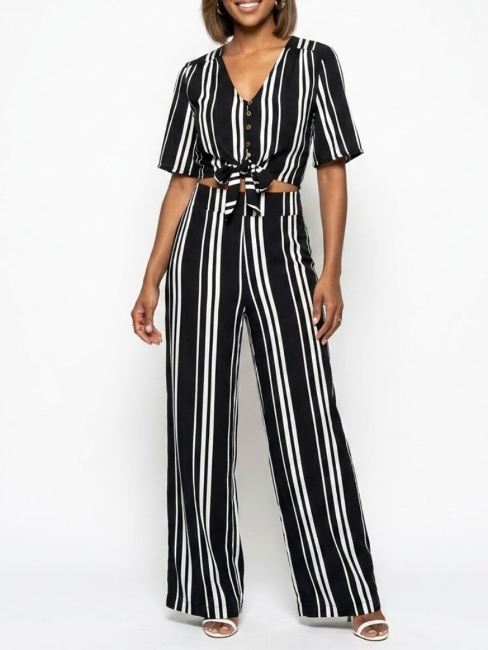 Live To Be Spoiled Grunge Striped 2-Piece Set Top XS Pants S